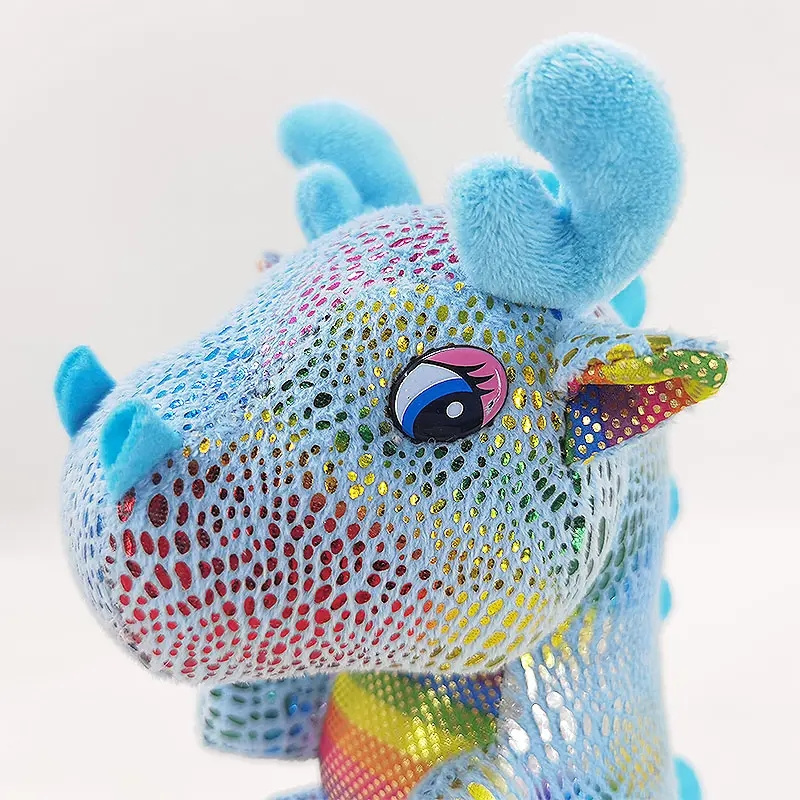 soft toy chinese dragon plush toys for children three colors cute glitter dragon plush toy