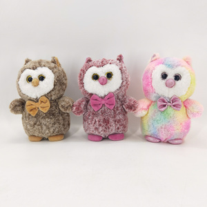 New Arrival Soft High Quality Owl Plush Stuffed Purple Brown Colorful Animal Toys With Bright Eyes Gifts