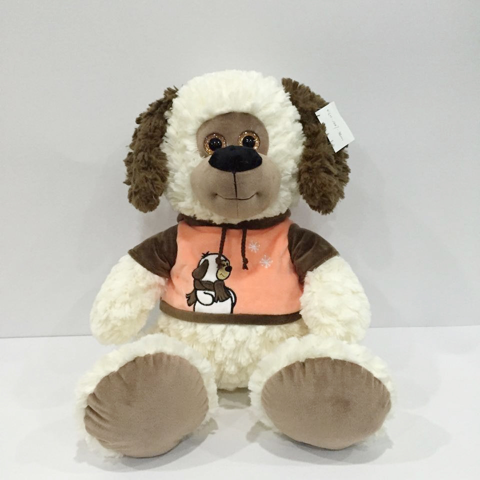 Excellent material dog plush toy manufacturer custom pineapple coral fleece fabric small stuffed dog toys plush toy