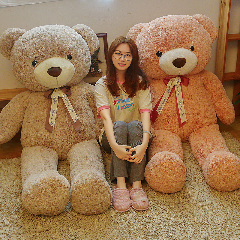 Promotion Stock 1 meter 1.2M 1.4M Big Giant Large Plush Teddy Bear Stuffed Soft Toy Doll Pillow Gifts