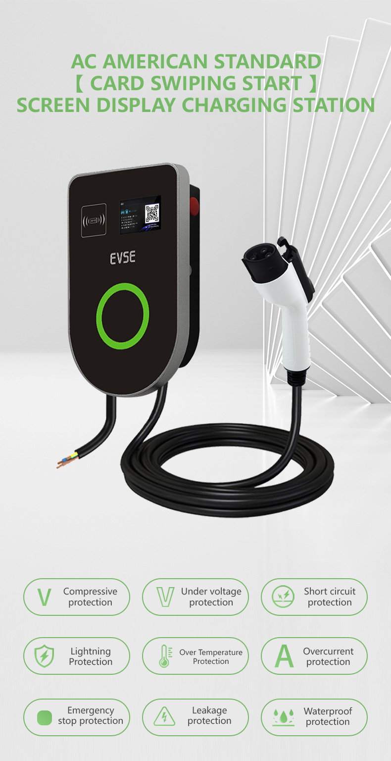 home wallbox Type1 7.6KW 32a 11.5KW 48 Amp EV Charger Stations Fast Charging Station For Electrical Car