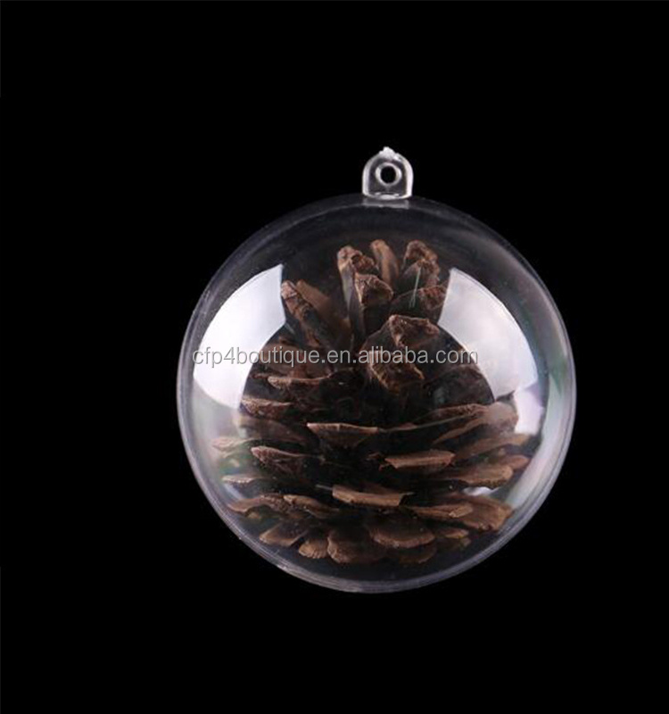 CFP A041 Stocked Christmas Deco Clear Acrylic Fillable Christmas ball ornaments