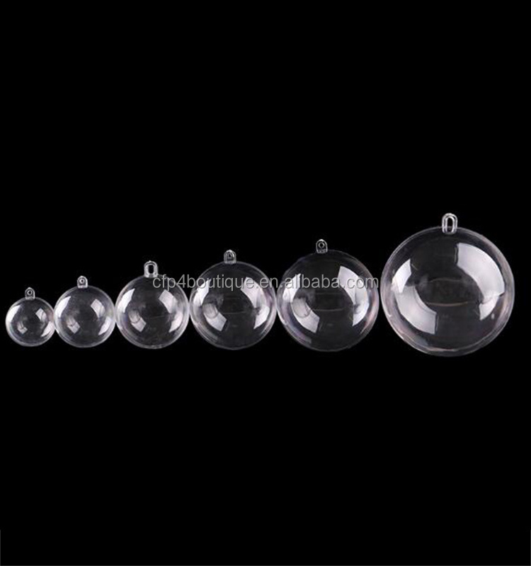 CFP A041 Stocked Christmas Deco Clear Acrylic Fillable Christmas ball ornaments