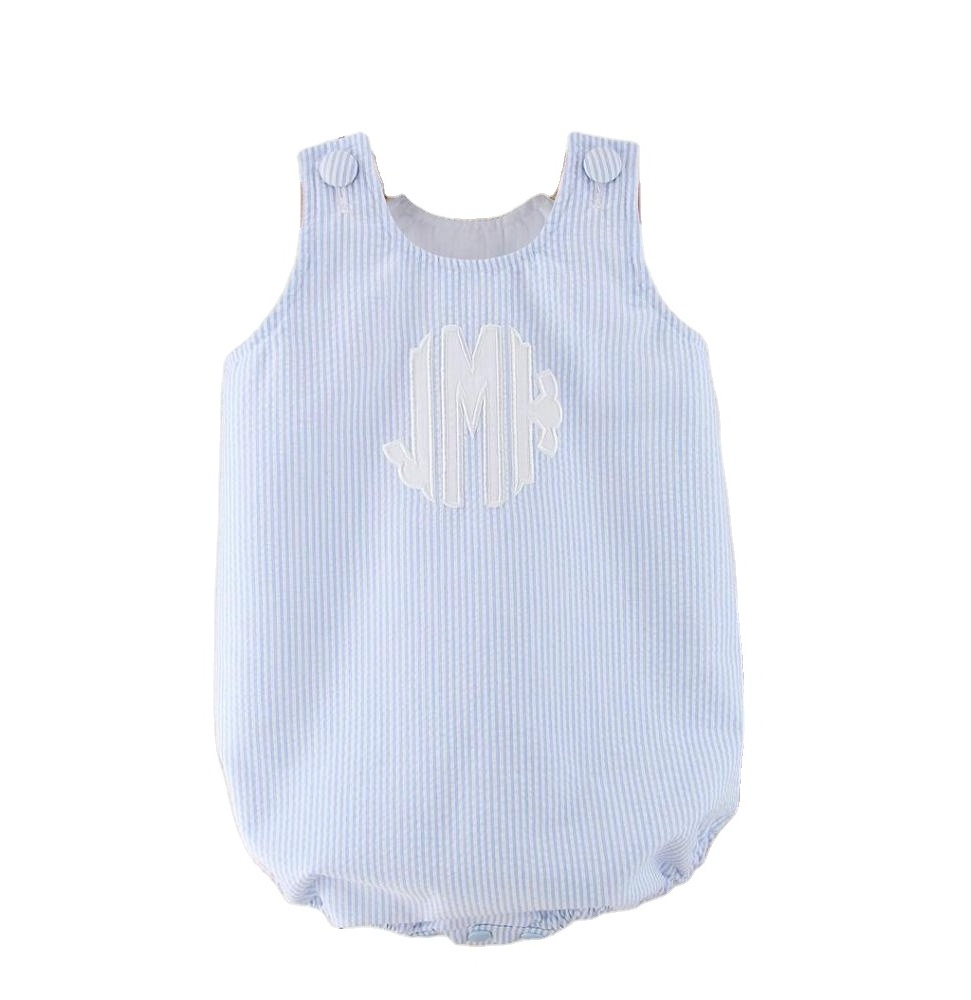 CFP C075 Summer Baby Bubble Romper Sleeveless Seersucker Baby Bubble Romper