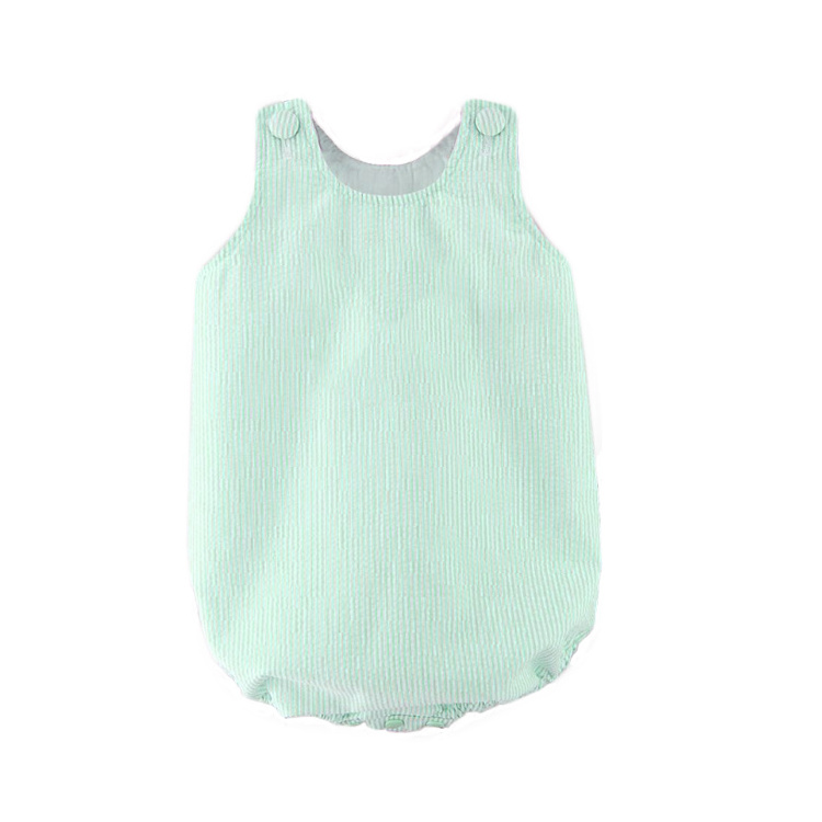 CFP C075 Summer Baby Bubble Romper Sleeveless Seersucker Baby Bubble Romper