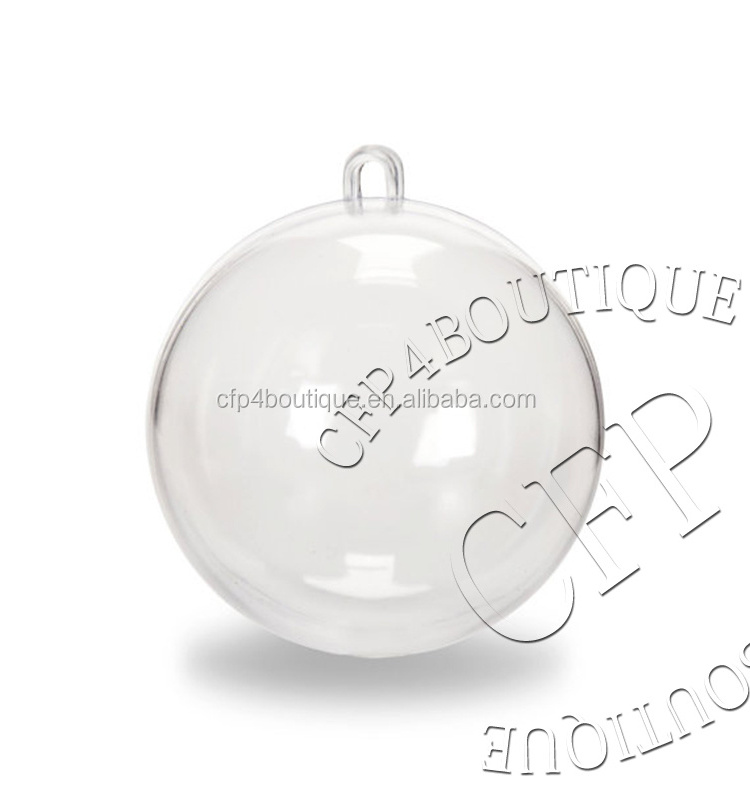 CFP A041 Stocked Christmas Deco Clear Acrylic Fillable Christmas ball ornaments