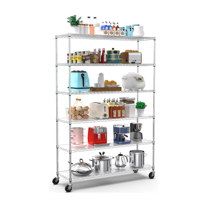 Cheap Price Commercial Dusting Black And Green Epoxy Coated Metal Rack Manufacturer Wire Shelving