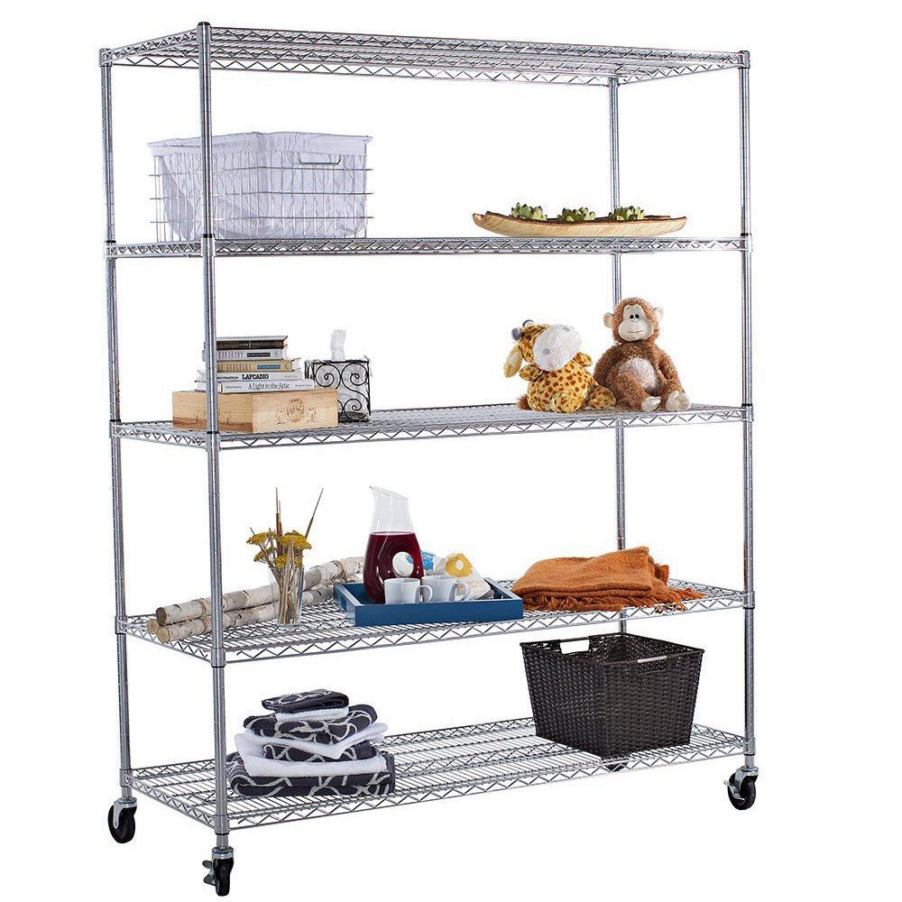 Factory multi-layered kitchen multilayer rotating storage multi movable trolley mold mobile wire shelf rack