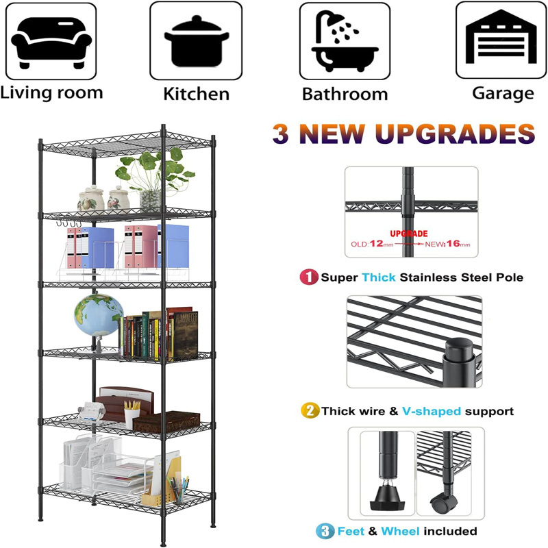 Hot Selling Room heavy duty adjustable chrome metal wire shelving chrome wire shelf 4 tiers  rack wire shelf