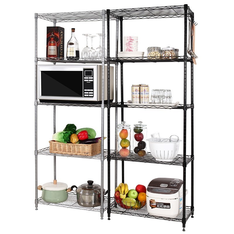 Hot Selling Room heavy duty adjustable chrome metal wire shelving chrome wire shelf 4 tiers  rack wire shelf