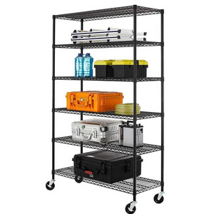 heavy duty 6 tier shelving racks metal for store with wheels metal rack storage shelf