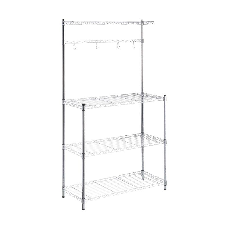 Hot Sale DIY Style Kitchen Shelf 3 Tier Kitchen Storage Baker's Rack With Removeable Top Chrome Shelf