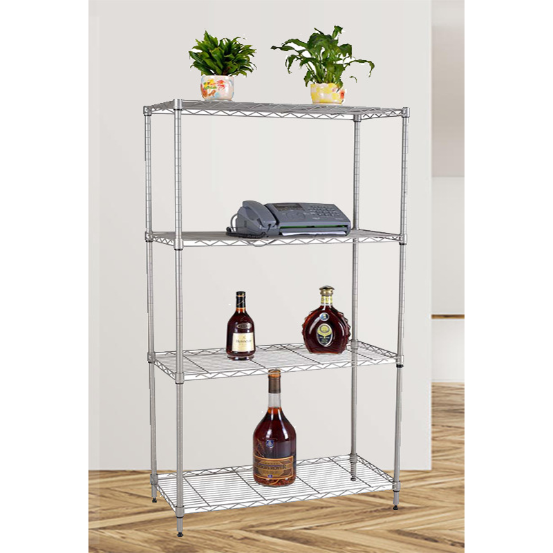 competitive price stainless steel 4 tier modern design balcony kitchen Metal Shelf storage rack Metal Shelf Wire Shelving