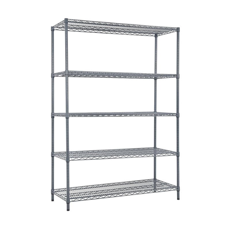 Heavy Steel Material Pantry Shelves For Home Epoxy Coated 5-Tier Utility Storage Wire Shelving Organization Unit Shelving