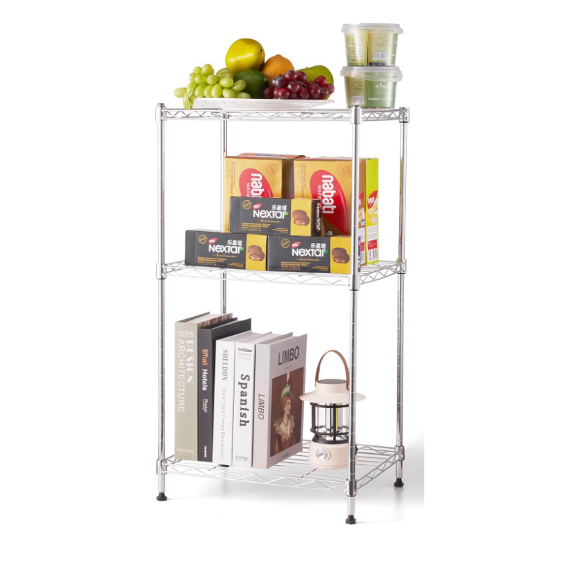 3-Tier Wire Shelf Metal Rack Shelving Narrow Storage Rack for Laundry Bathroom Kitchen Pantry Closet  Chrome Storage Racks