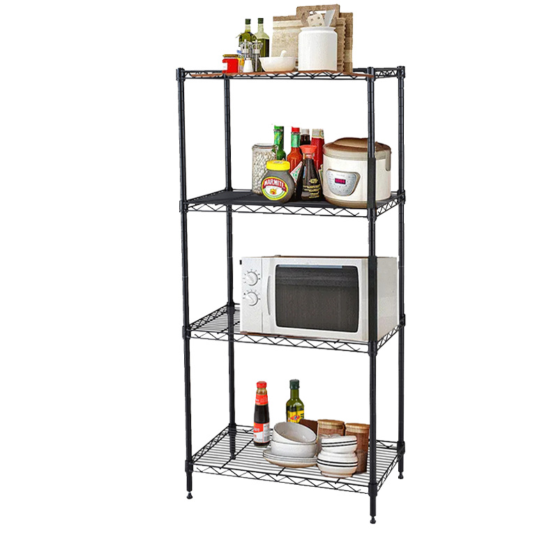 competitive price stainless steel 4 tier modern design balcony kitchen Metal Shelf storage rack Metal Shelf Wire Shelving