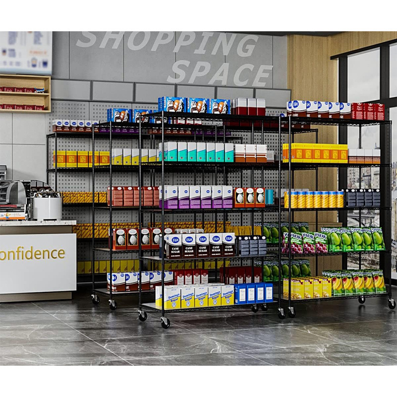 Department Store  Display Rack  Powder Coated Shelf For Supermarket 5 Tier NSF Wire Shelf Shelving Unit