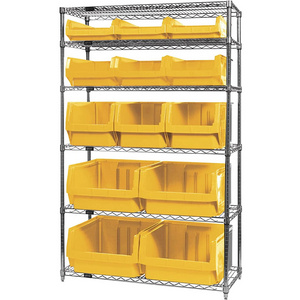 Customisable Wire Shelves 5-Tier Wire Storage Shelving Rack Unit For Wholesale