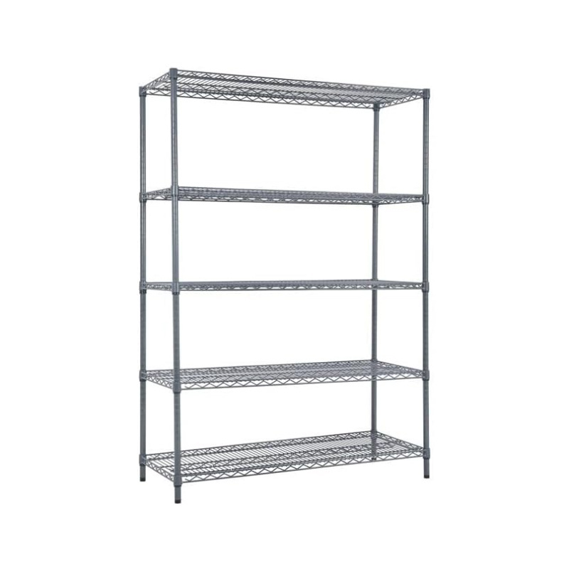 Heavy Steel Material Pantry Shelves For Home Epoxy Coated 5-Tier Utility Storage Wire Shelving Organization Unit Shelving