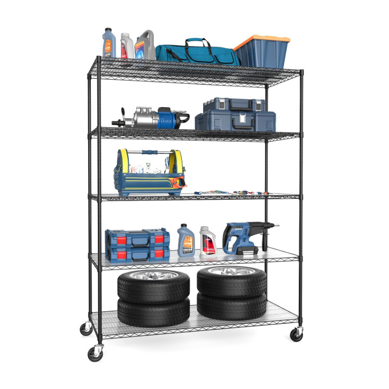 Department Store  Display Rack  Powder Coated Shelf For Supermarket 5 Tier NSF Wire Shelf Shelving Unit