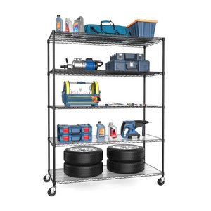 Department Store  Display Rack  Powder Coated Shelf For Supermarket 5 Tier NSF Wire Shelf Shelving Unit