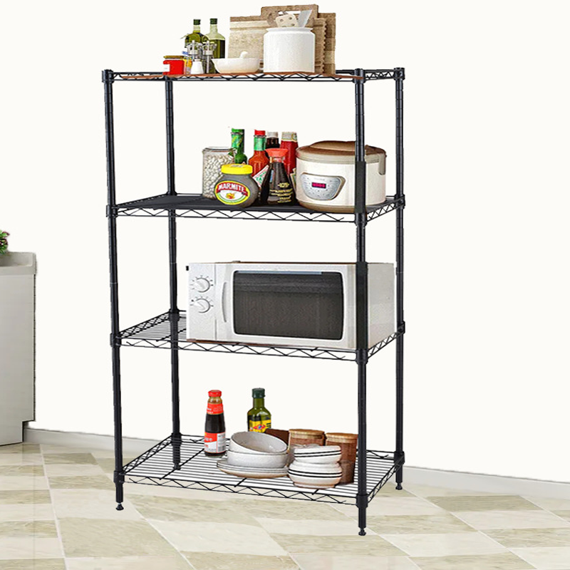 competitive price stainless steel 4 tier modern design balcony kitchen Metal Shelf storage rack Metal Shelf Wire Shelving