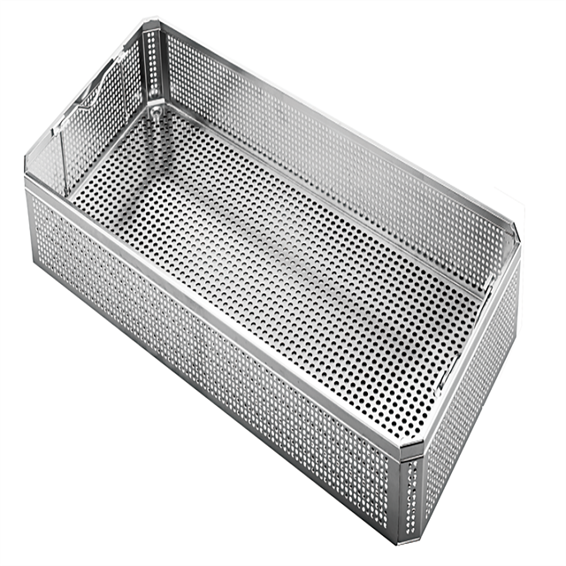 Wire Mesh Medical Sterilization Basket Tray / Hospital Medical Sterilization Basket