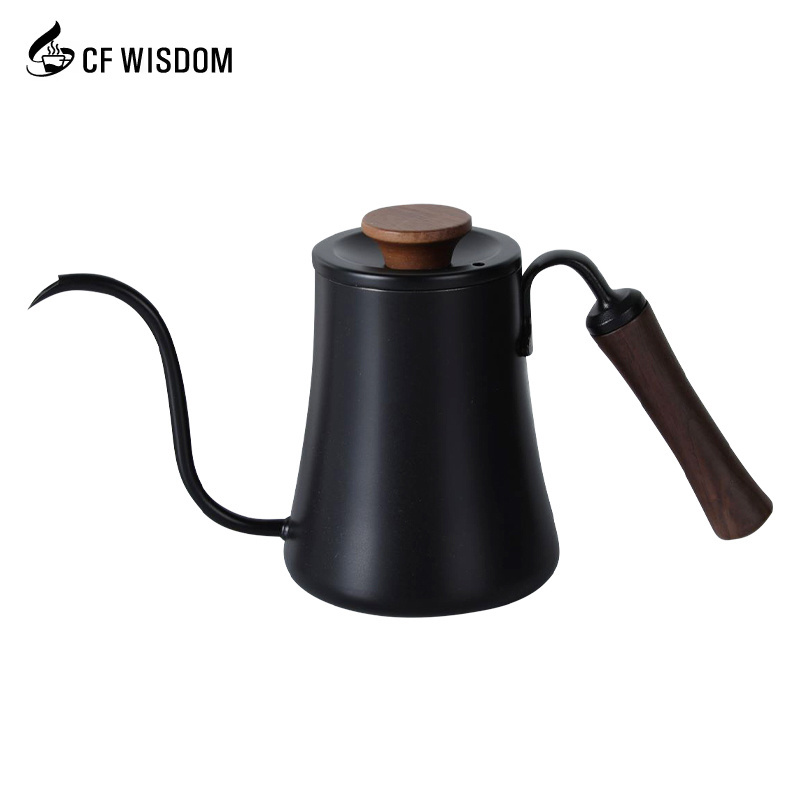 CF WISDOM 600 ML Stainless Steel gooseneck coffee kettle Glass Range Coffee Server Kettle