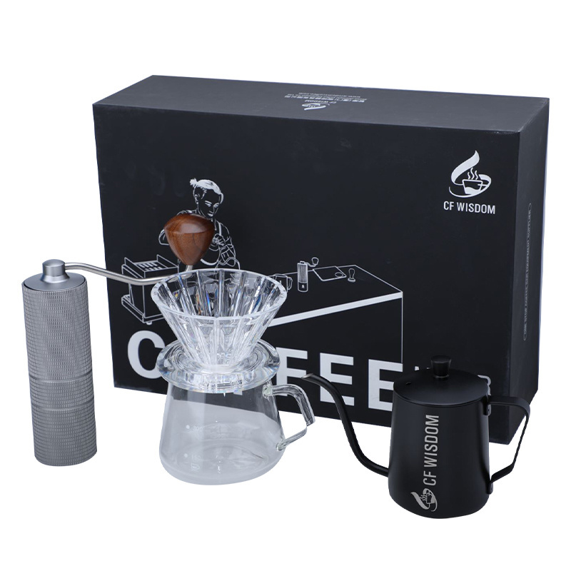 hot sale  outdoor modern manual drip travel bag gift packaging grinder  coffee set