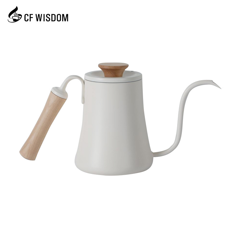 CF WISDOM 600 ML Stainless Steel gooseneck coffee kettle Glass Range Coffee Server Kettle