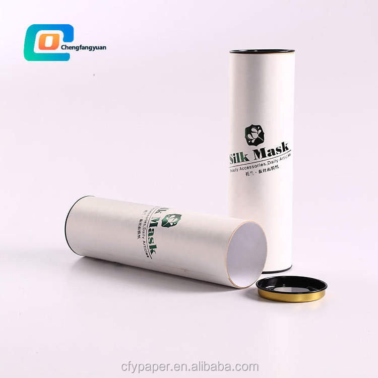 Cylinder cosmetic packaging box Premium quality red wine paper box with metal lid aluminum Foil inside cardboard tube packaging