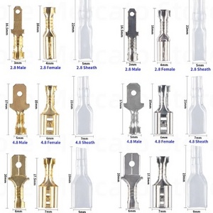 2.8/4.8/6.3mm Assorted Male/Female Plug Spring Spade Cold Crimp Terminals Electrical Insulating Sleeve Wire Connector SN-48B Set