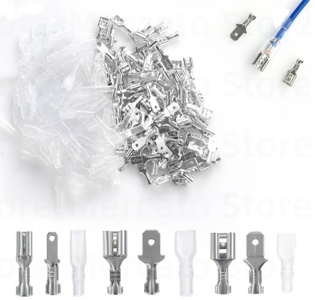 2.8/4.8/6.3mm Assorted Male/Female Plug Spring Spade Cold Crimp Terminals Electrical Insulating Sleeve Wire Connector SN-48B Set