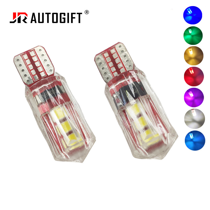 Colorful W5W T10 LED Bulb 2835 6SMD 12V 24V 194 168 LED non polarity Car Interior Map Dome Lights Parking Light Auto Signal Lamp