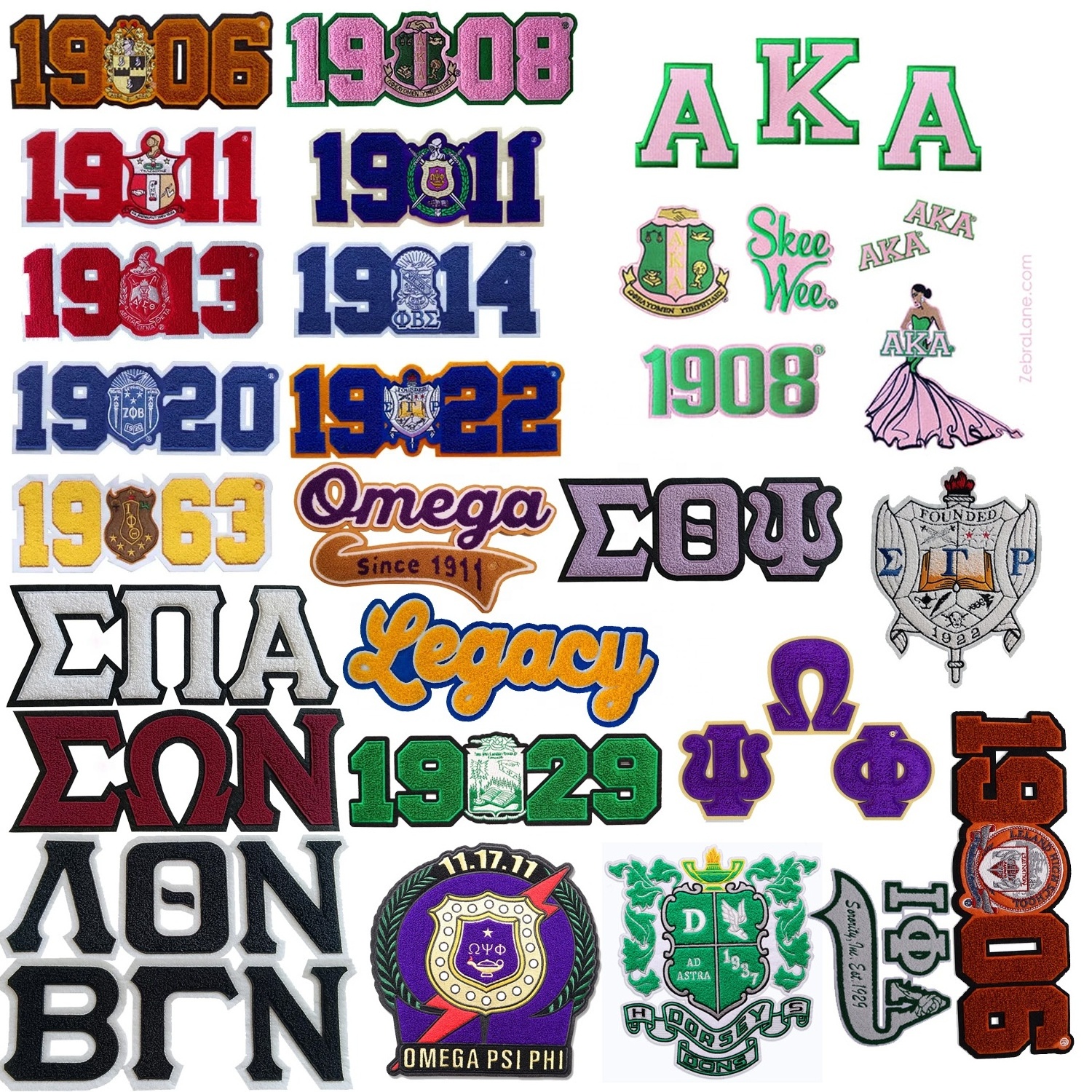 Wholesale Embroidery Custom Delta Patches Iron On Greek Letter Sigma Theta Sorority Triangle Patch Badge For Clothing