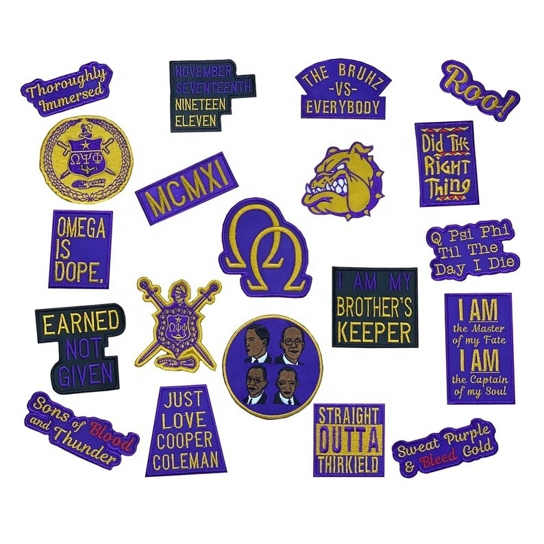 Wholesale Embroidery Custom Delta Patches Iron On Greek Letter Sigma Theta Sorority Triangle Patch Badge For Clothing