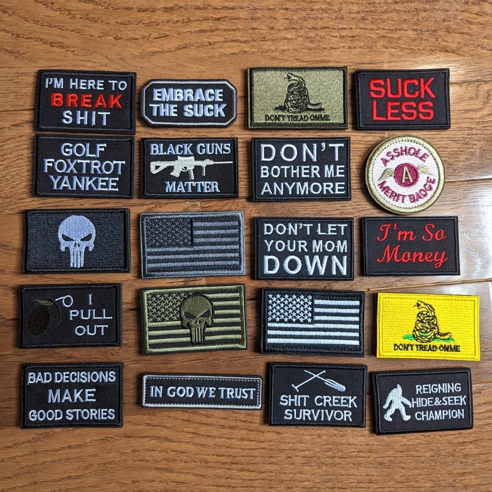 Embroidered Patches Custom Embroidery Logo Hook And Loop Tactics Morale Badge Iron On Patches For Clothing