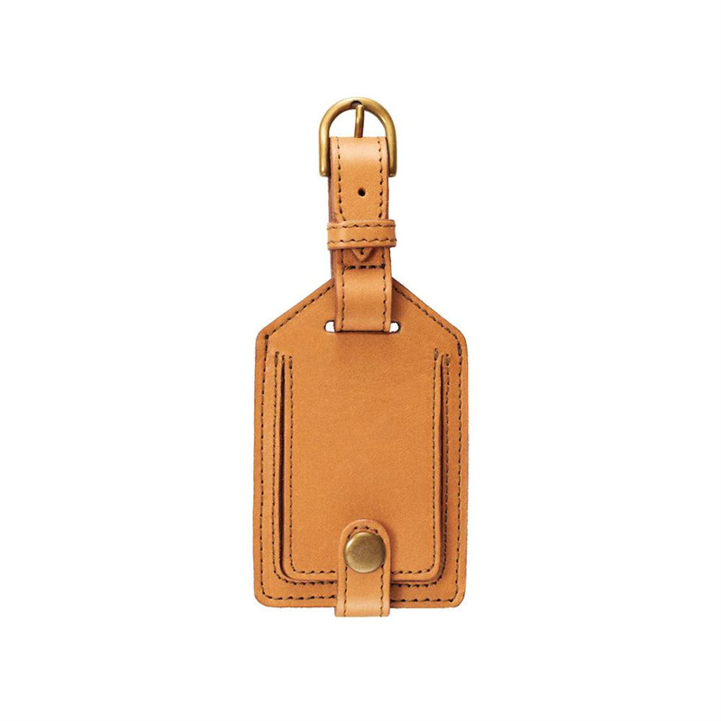 High Quality Custom Logo Name ID Card Label Durable PU Leather Travel ID Luggage Tag for Wedding Gift