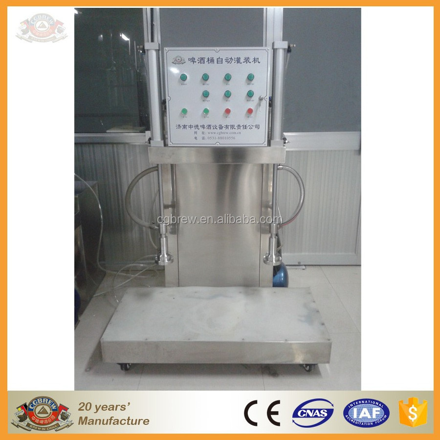 Semi-automatic beer keg filling machine for stainless steel or plastic beer kegs