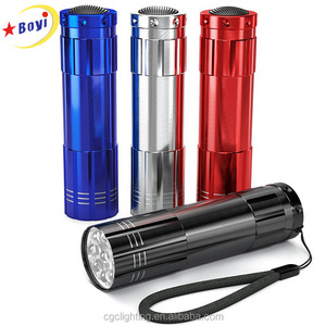 Assorted Colors Pack of 4 Super Bright 9 Mini LED Aluminum Flashlight