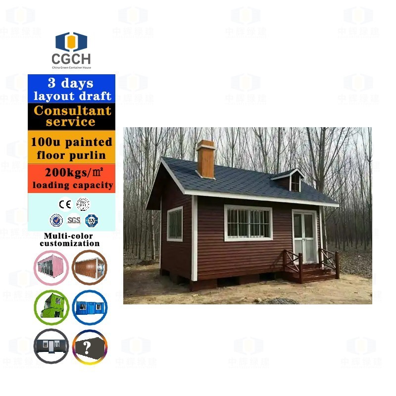 CGCH Tiny Home Garden Office Flat Pack Prefab House Luxurious Light Steel Frame Metal Container Prefabricated House Cabins