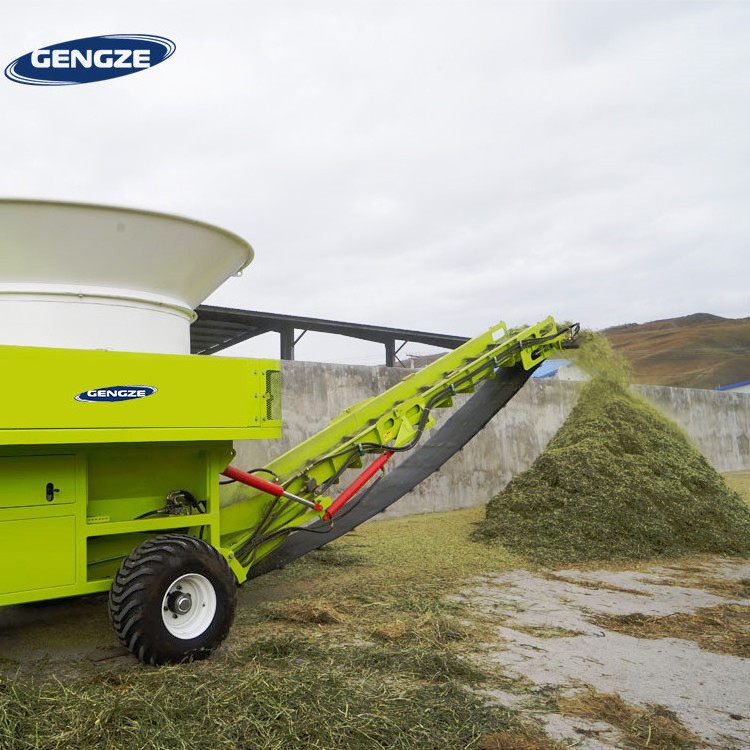 Large Scale Agriculture Cow Cattle Feed Grass Straw Shredder Hay Bale Tub Grinder