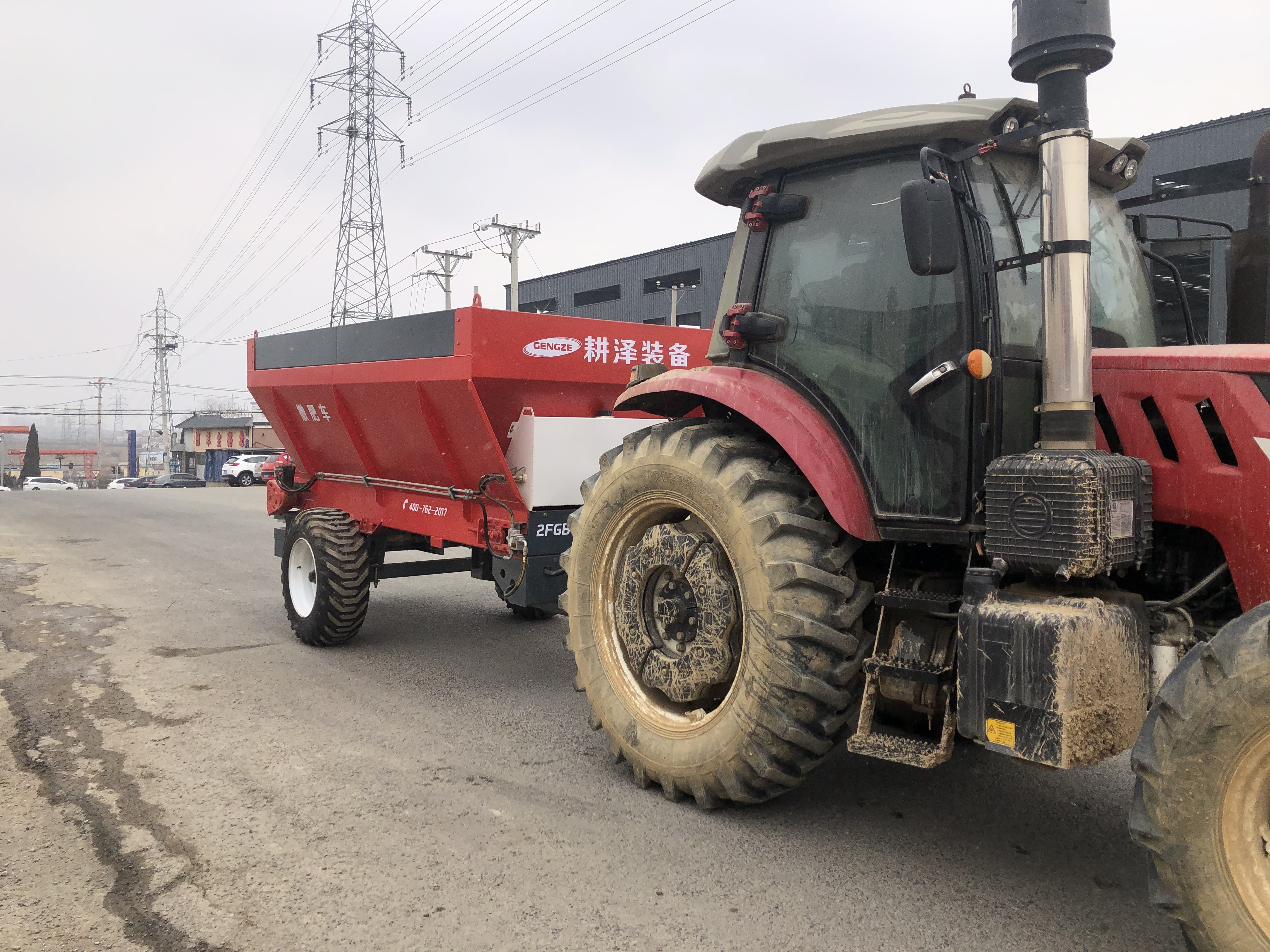 New Tractor Twin Spinner ATV Muck Spreader for Organic Manure Fertilizer Spreading with Reliable Engine and Gearbox