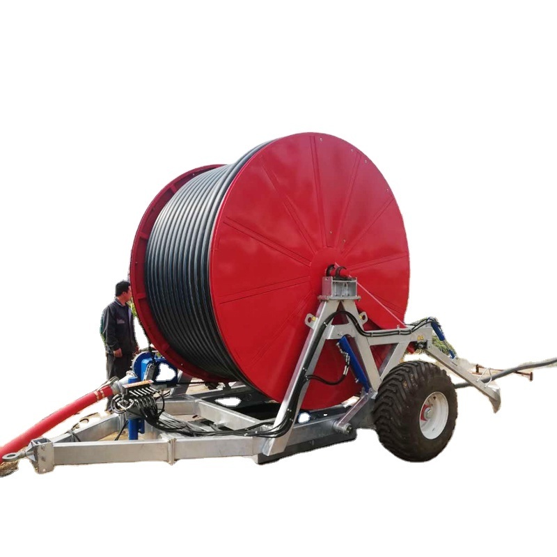 Latest Design Agricultural Hose Reel UV resistant Irrigation machine System With Traveling Irrigator Sprinkler Gun