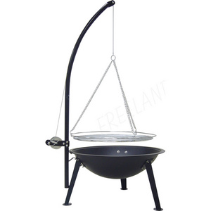 Charcoal Outdoor Bbq Fire Pit Swing Barbecue Grill Cooking Grill With Fire Bowl