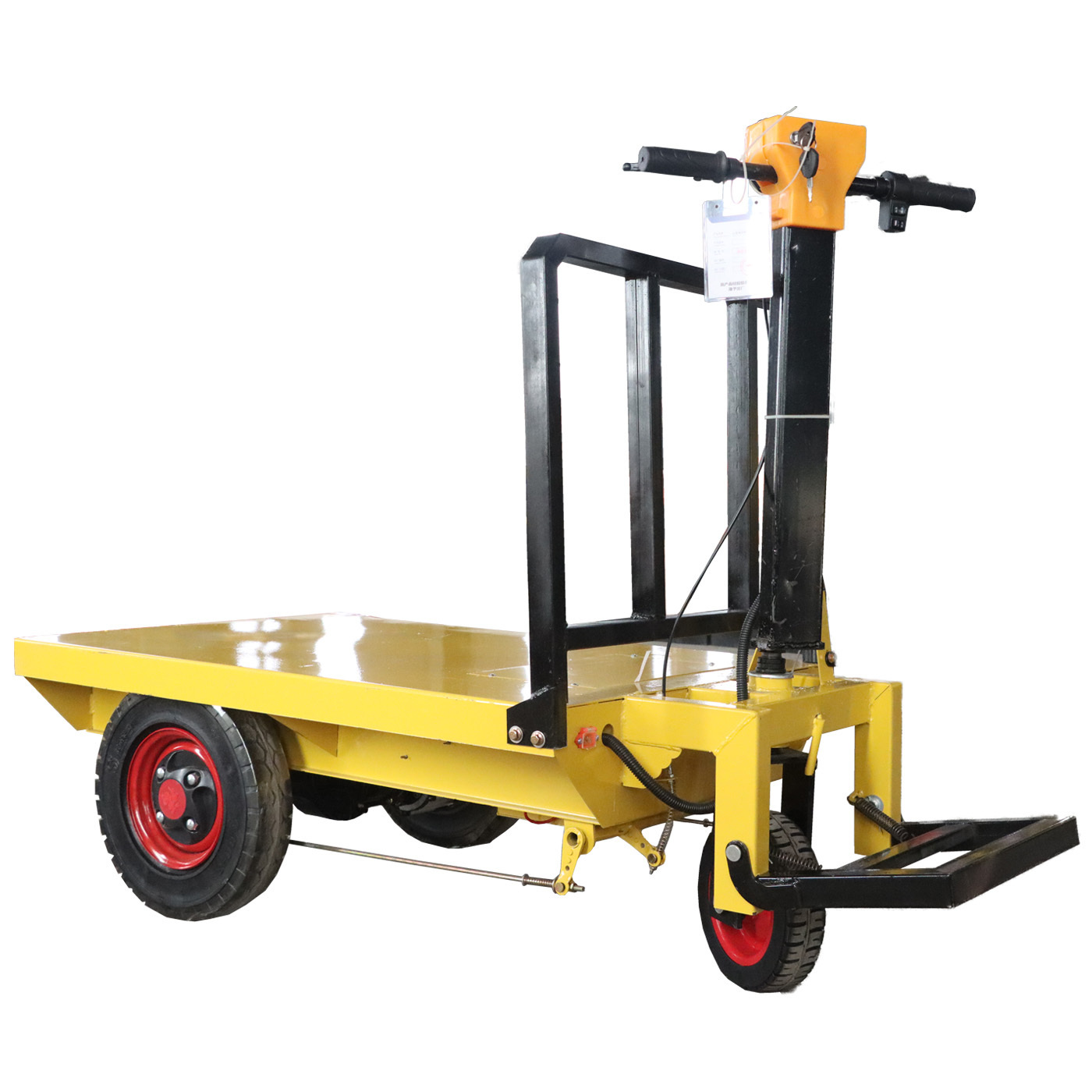 Electric Transport Tricycle Wheels Dumper Dump Truck With 1 Ton Cargo Push Flat Trolley Cart