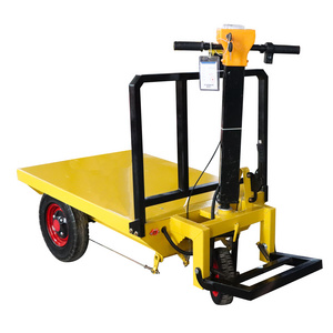 Electric Transport Tricycle Wheels Dumper Dump Truck With 1 Ton Cargo Push Flat Trolley Cart