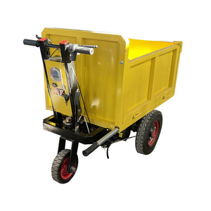 Electric dump truck concrete wheel barrow engineering mini motorized hand tipper cart 3 wheels barrow