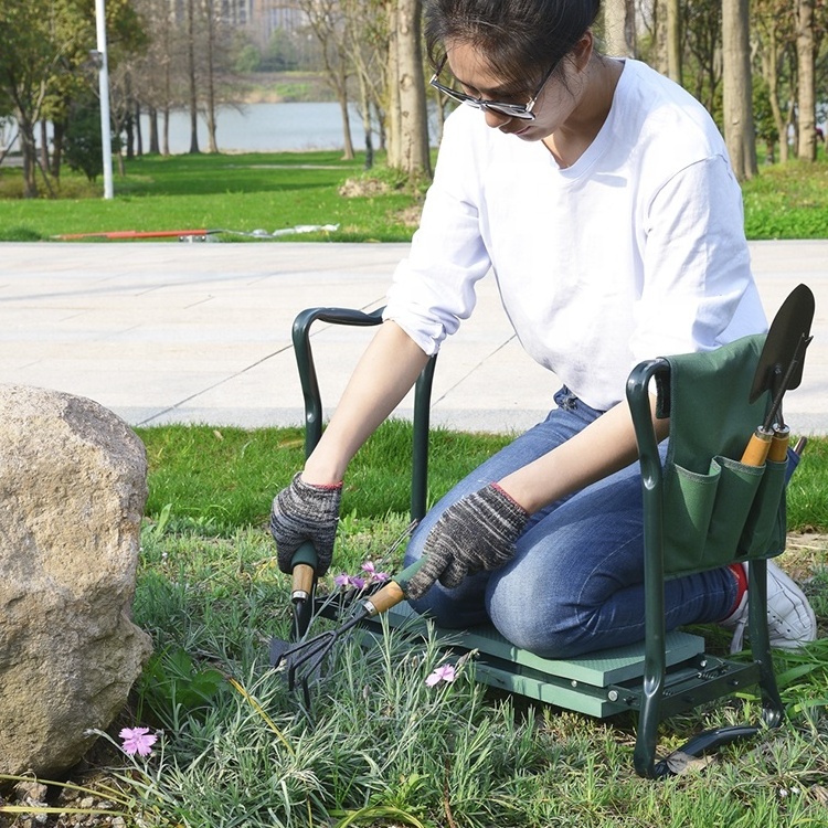 Folding Garden Kneeler and EVA Seat with Tool Pouches