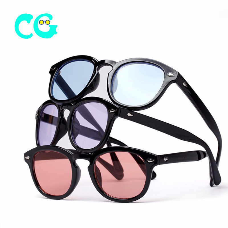 3019 New Fashion Tint Ocean Lens Brand Design Party Show Sun Glasses Oculos De Sol eyeglasses Johnny Depp Style Round Sunglasses